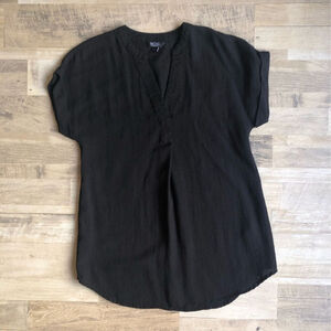 RACHEL ROY minimalist layering office V-neck black T-shirt size small business